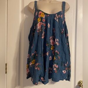 Torrid Floral Off Shoulder Floral Tunic Blouse Size 1X Boho Office Casual Travel